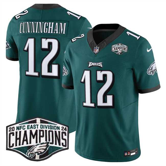 Mens Philadelphia Eagles #12 Randall Cunningham Green 2024 NFC East Champions F.U.S.E. Vapor Untouchable Limited Stitched Jersey